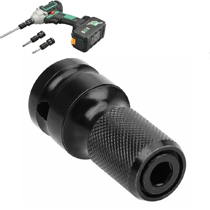 Adaptador de zócalo convertidor, vástago hexagonal de 1/2 ", accionamiento a 1/4", brocas de impacto de vástago hexagonal, controlador para llave de impacto