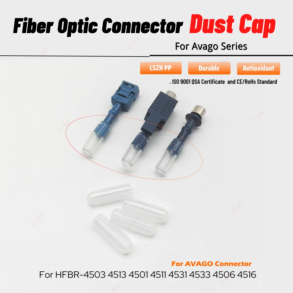 Dust Cap High Fiber Optic Head Transparent Protective Cover Rubber Dust Cap Compatible With Avago HFBR 4503 4501 4531