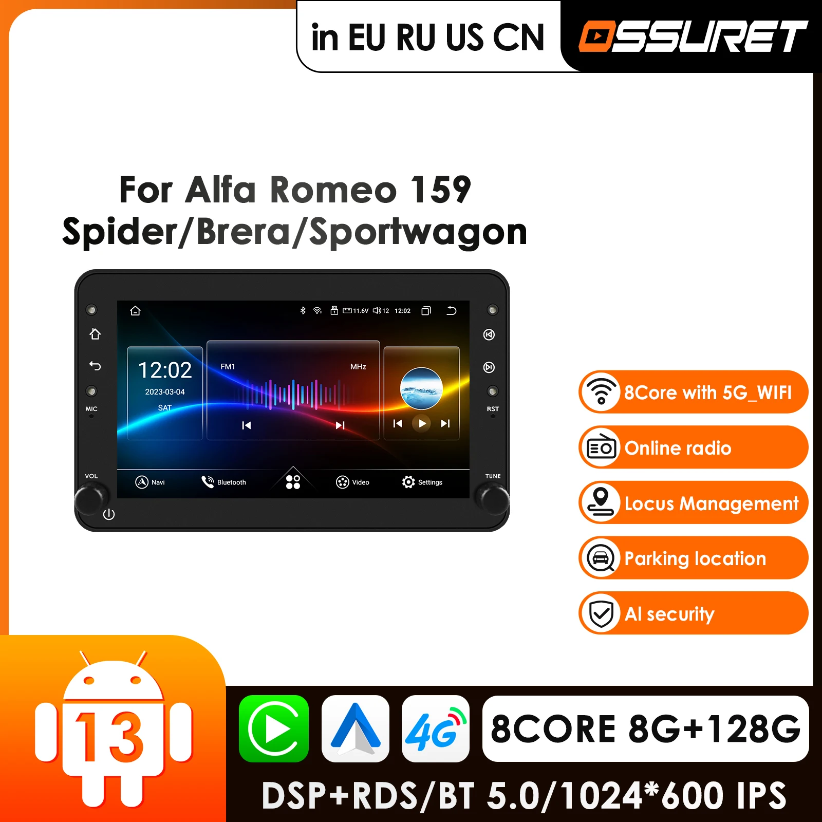 7 дюймов Carplay Android 1Din автомобильное радио GPS для Alfa Romeo 159 Brera Spider Sportwagon мультимедийный видеоплеер навигация авторадио