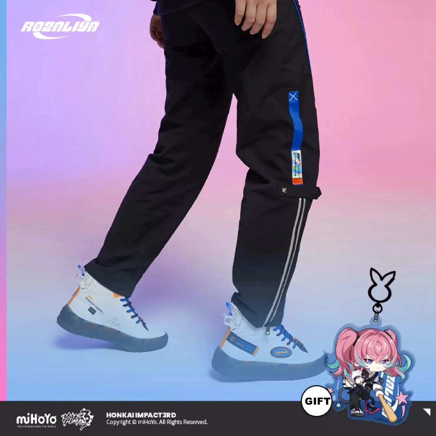 

Game Honkai Impact 3 3D Fervent Tempo Δ 8-bit Themed Cosplay Trousers Anime Olenyeva Casual Couple Pants Halloween Costumes