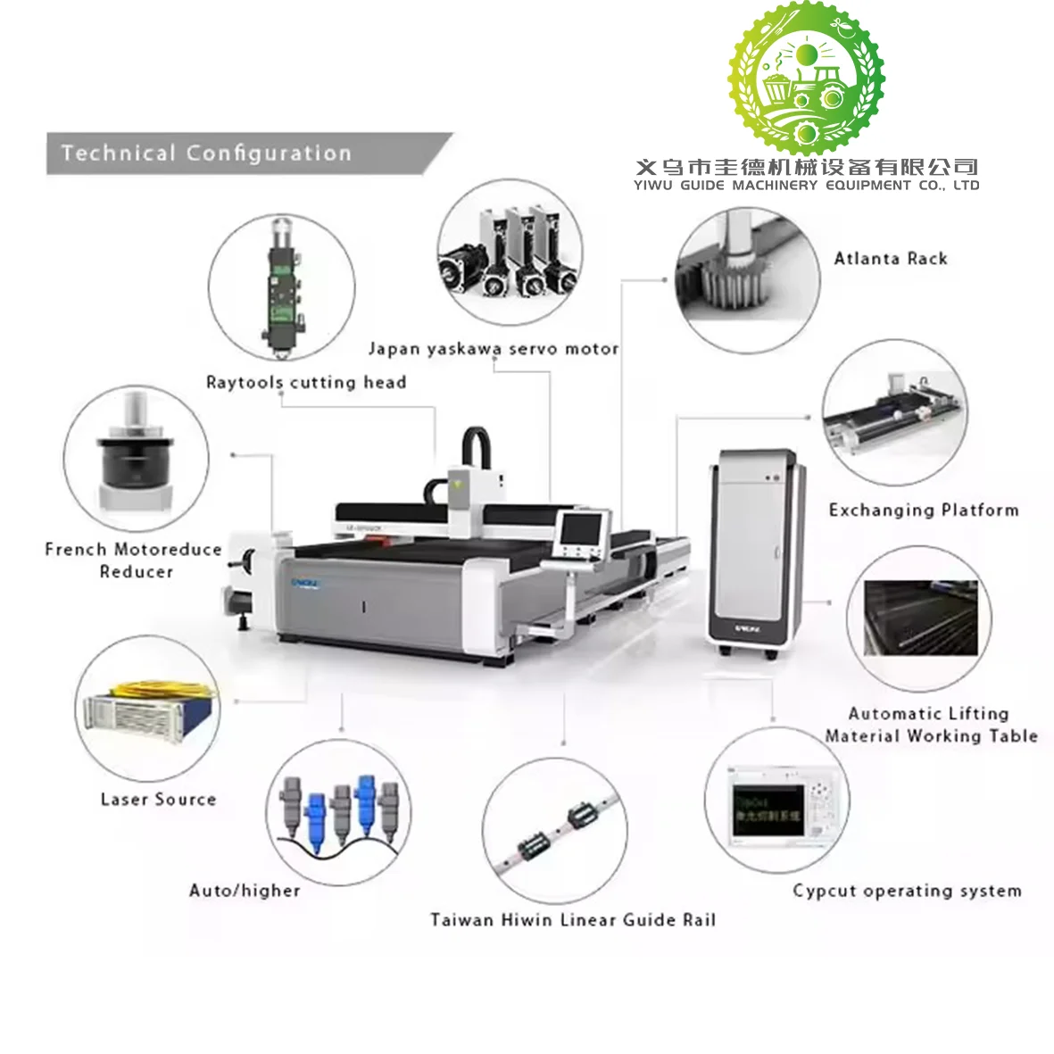 

2000W 6000W Metal CNC Fiber Laser Cutting Machine Price for Steel Sheet Pipe Tube Laser Cutter 220V Core Bearing Motor