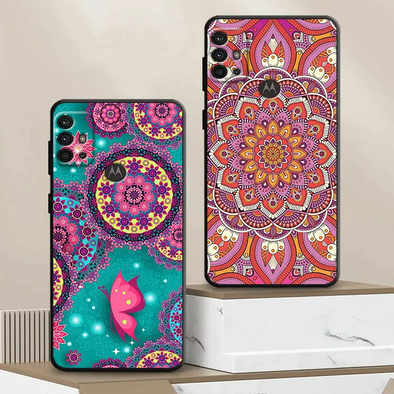 Case for Motorola Moto Edge 20 Lite G Stylus 2022 Edge 20 Pro Edge 30 40 Pro Edge 30 Fusion One Fusion Cover Mandala Flower