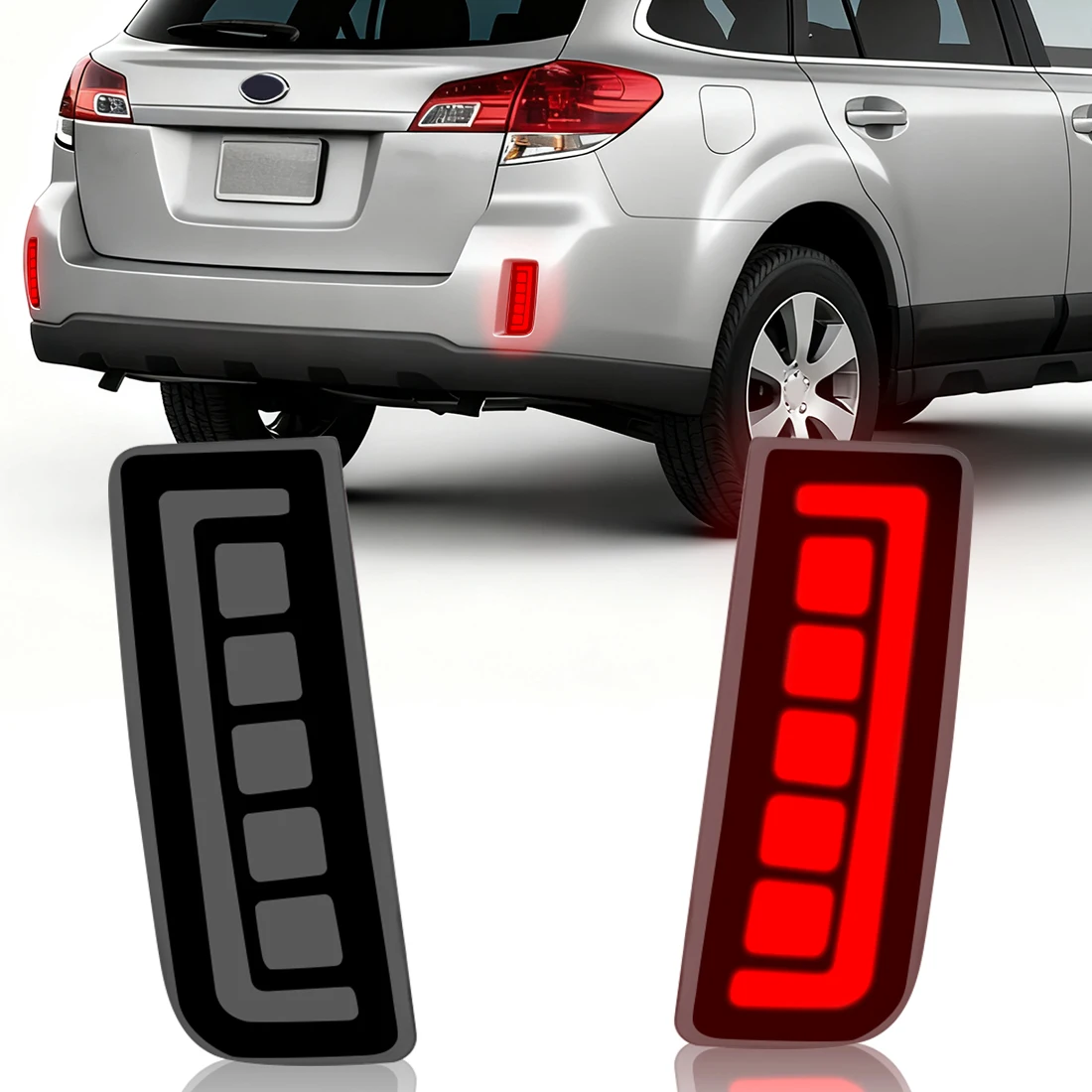 

Светодиодные отражатели заднего бампера для Subaru Outback, американская версия 2010 2011 2012 2013 2014, автомобильные тормозные динамические указатели поворота 12 В