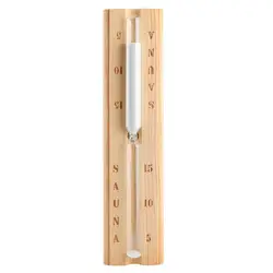 For for sauna Hourglass Sand Timer 15 Minutes Wooden Countdown Clock Spa Room White Sand For sauna Accessory