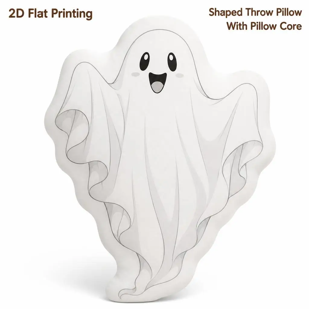 Spooky Ghost Halloween Gift Plush Pillow Cushion Irregular Stuffed Throw Pillow Home Decor Gift Sofa Bed Home