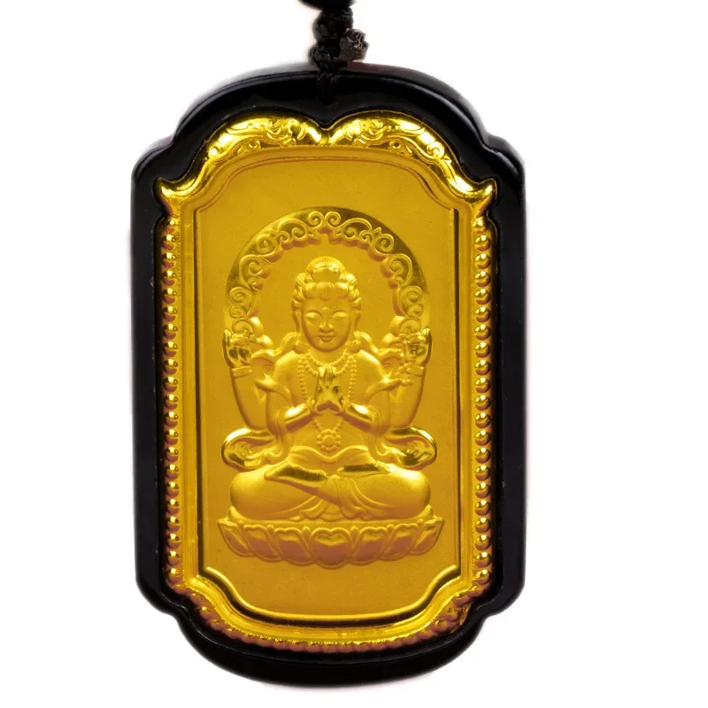 

Gold inlaid jade and Tian Moyu, eight patrons, male and female pendants, life Buddha jade necklace