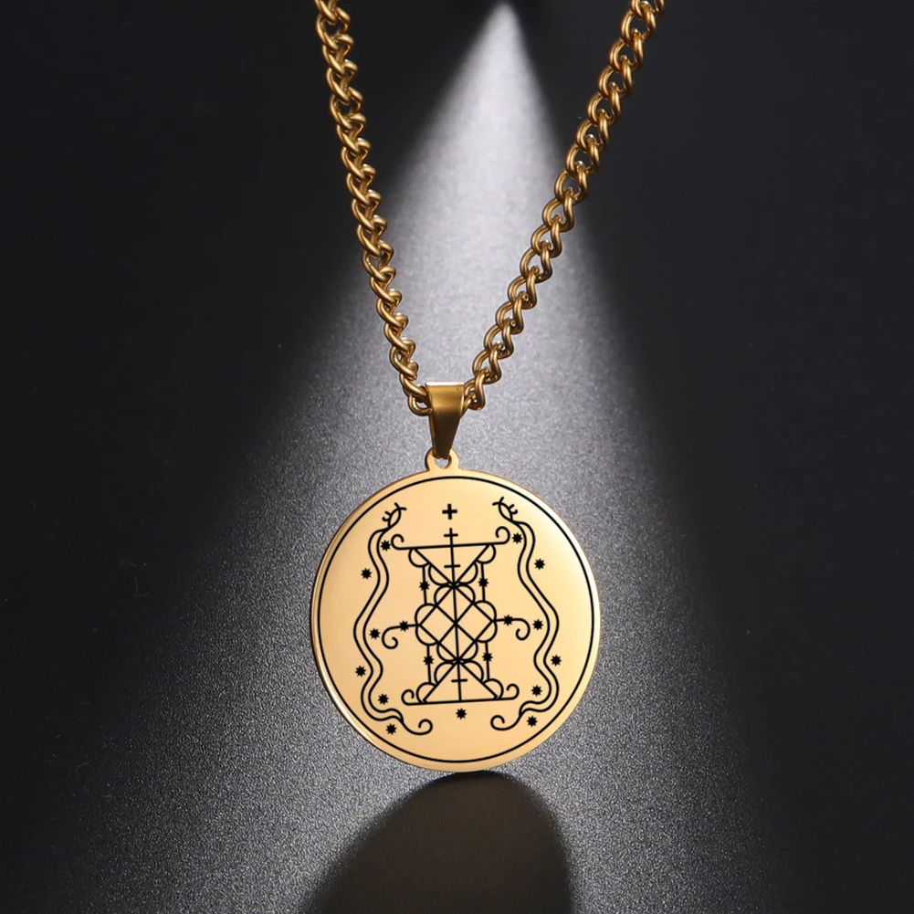 Dawapara Papa Legba Voodoo Halskette Ritual Altar Anhänger Ezili Dantor Vodou Loa Veve Symbol Okkultes Amulett Edelstahl – Detail 22