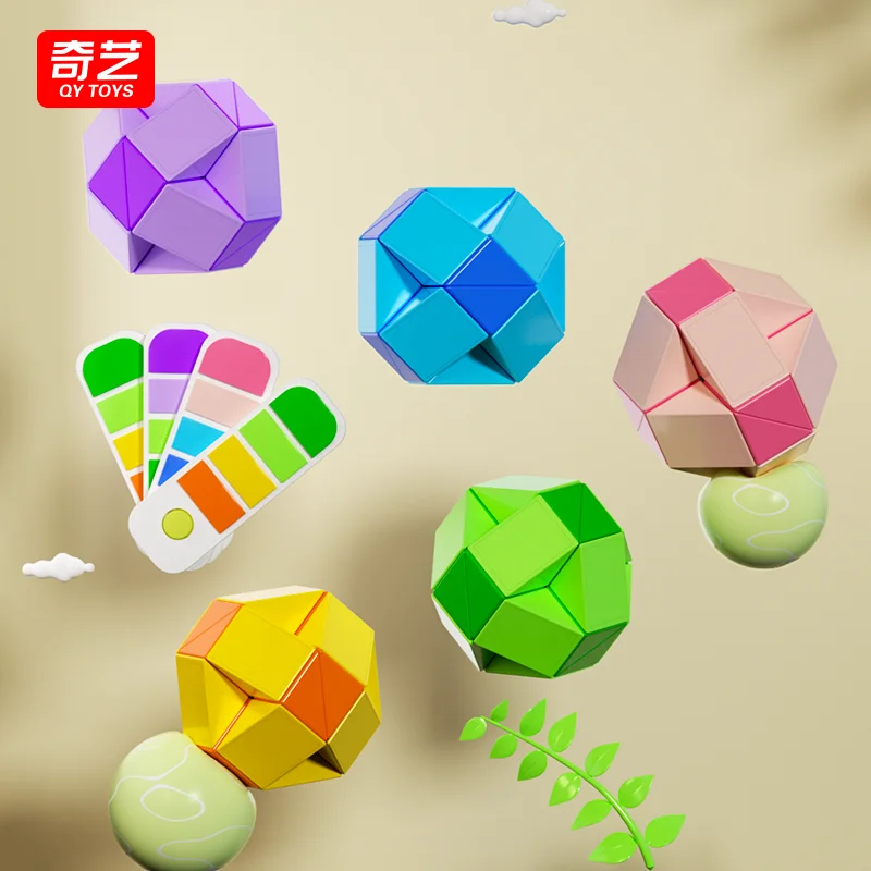 [CubeFun]QiYi マジックスネーク定規 24/36/48/72 マジックパズル 2 ローネカラースピードキューブ抗ストレス折りたたみ教育子供のおもちゃ