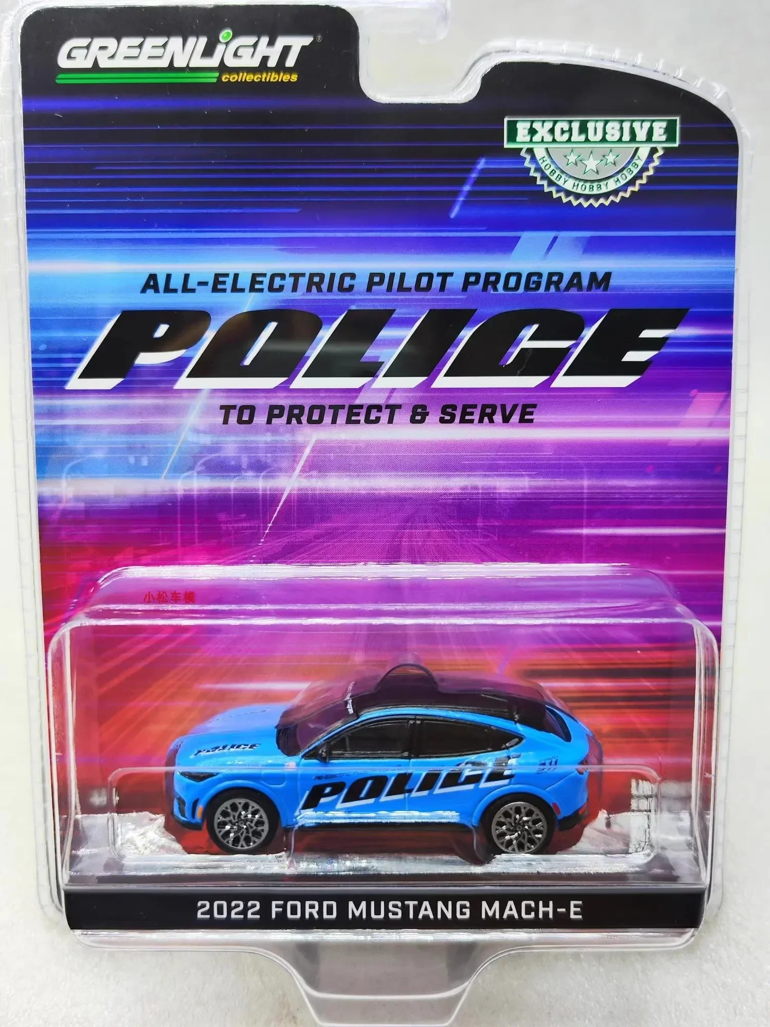 1:64 2022 Fd Mustang Mach-E Police GT Performance Edition Diecast Metal Alloy Model Car Toys For Gift Collection ornament