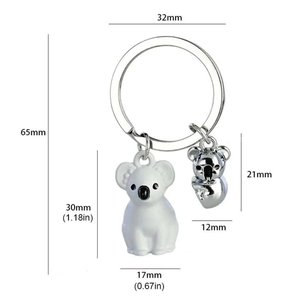 2Pcs Kawaii Cute Koala Key Chain Textured Smooth Cartoon Bag Hanging Toys Gifts Animal Metal Pendant Friend Gift image 6