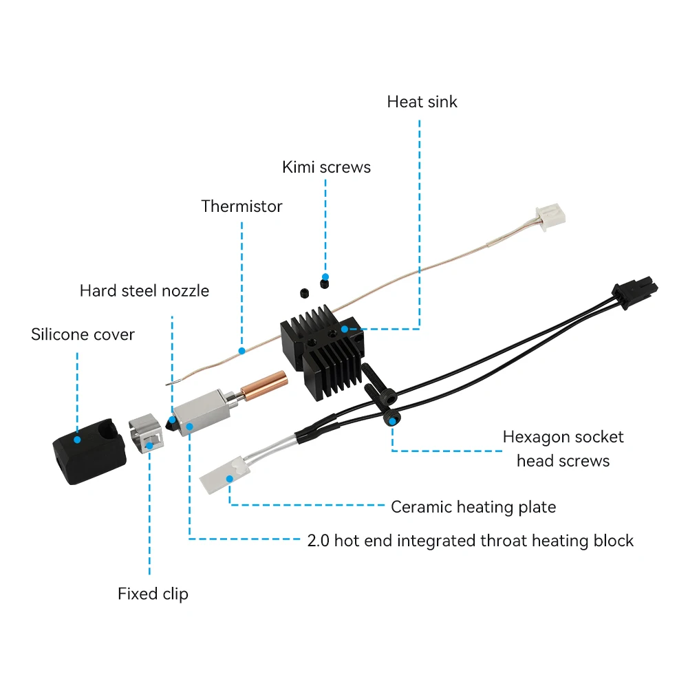 Hotend For QiDi X plus 3 / X max 3 Upgrade hotend for qidi x/Q1 Pro smart 3 hotend 3D printer accessories