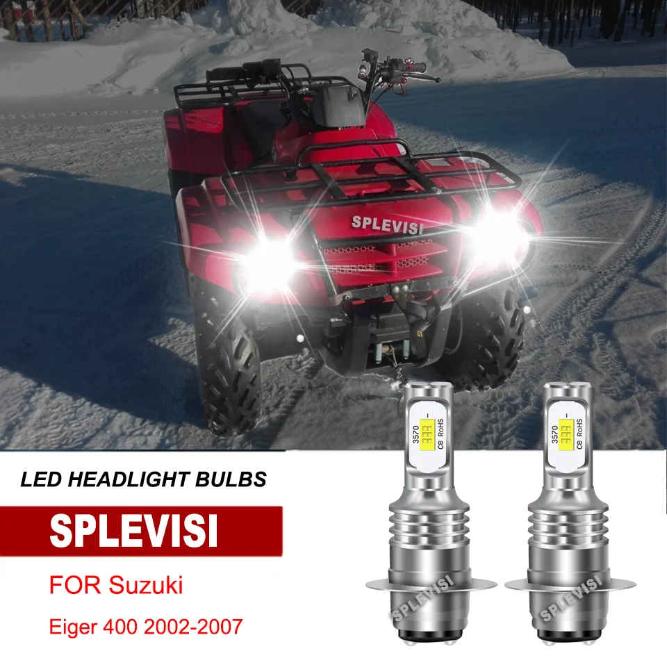 

2Pcs H6 LED Headlight Bulbs White 12V-24V For Suzuki Eiger 400 2002-2007 Vinson 500 2002-2007 Quadsport Z400 2003-2009 2012-2013