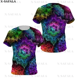 Camiseta psicodélica Hippie para hombre y mujer, camiseta colorida con estampado 3D de alta calidad, cuello redondo, Top informal, 3