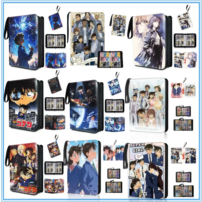 900pcs Detective Conan Card Album Book Folder 9 Card Slots Collections Zipper Double Pocket Card Cards  Binder Holder Toy Gifts