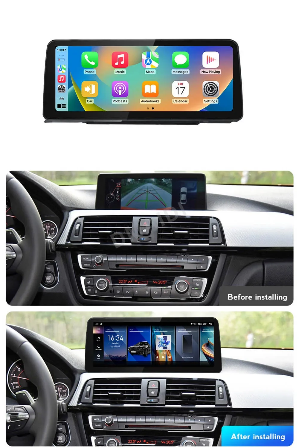 Android 13 Gps Navigation Video Player Wireless Carplay 128G MTK7862 ID8 UI For BMW 3/4 Series F30 F31 F32 F3 F34