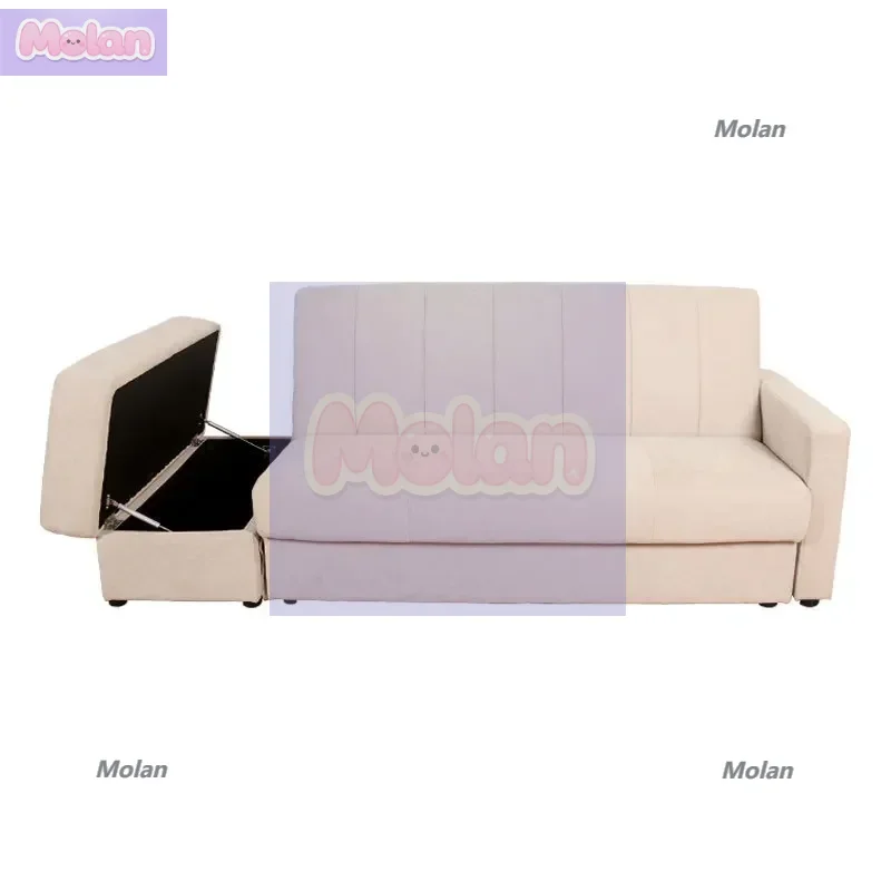

Living room bedroom fabric sofa three-person combination solid wood sofa multi-functional dual-purpose folding small apartment s