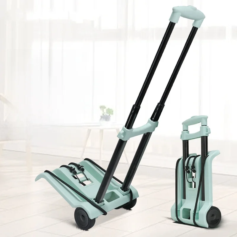 portable-hand-pulled-folding-op-cart-vegetable-bung-car-lightweight-plastic-material-exble-handle-household-stor