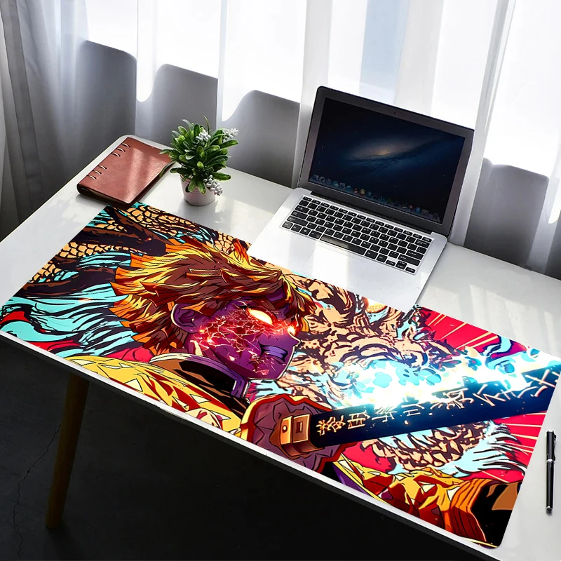 

Mouse Pad Laptop Rubber Extended Desktop Mat Computer Gamer Mousepad D-demon Slayer Zenitsu PC Gaming Accessories Keyboard Pad