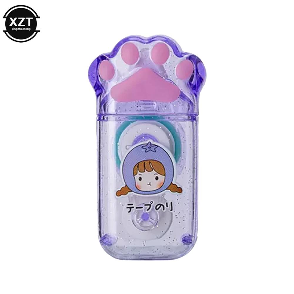 Tiangao G5694A Cute Cat Claw Shape Transparent Dot Double Sided Tape Roller Adhesive Glue Dispenser School Office Stationery