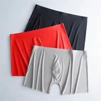 Super Lightweight Bulge Pouch Underwear Men Panties Ice Silk Boxers Seamless U Convex Trunks Male Sexy Shorts Plus Size L-XXXL