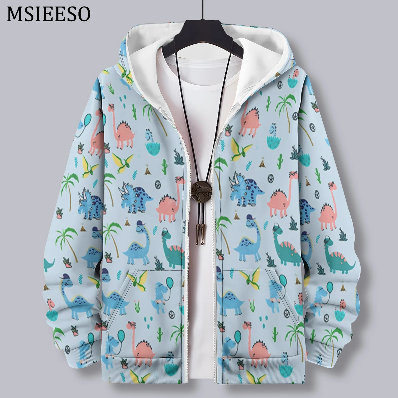 

MSIEESO Men Zipper Hoodie Horror Cartoon Graphics Printed Zip-Hoodie Casual Male Hooded Sweatshirt Women Pullover Zipper Coat