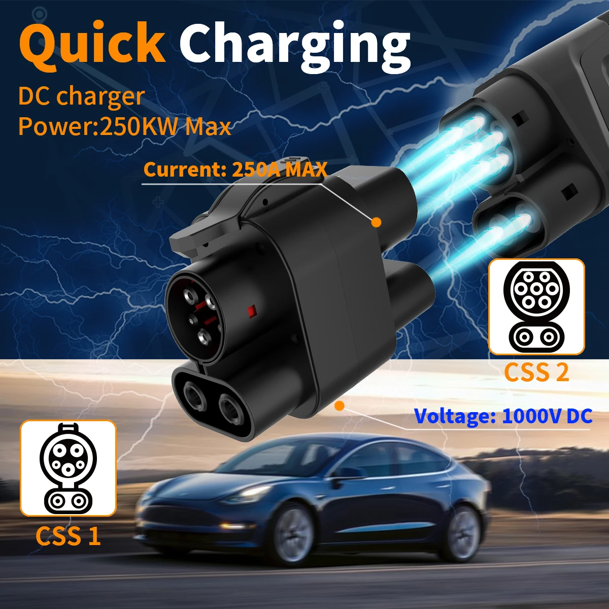 WUFEN CCS2 إلى CCS1 محول التيا - مراجعة Ccs2 To Ccs1 Fast Charge Adapter 250Kw وسعره