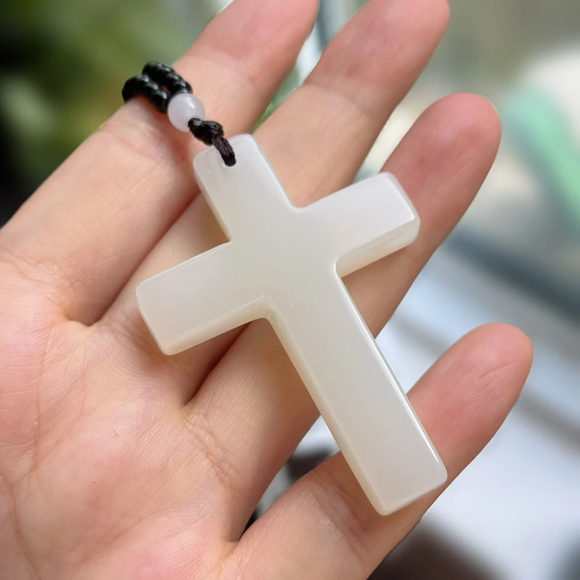 

New natural Xinjiang Hotan jade cross pendant mutton fat jade white jade pendant peace necklace pendant Wall Crosses