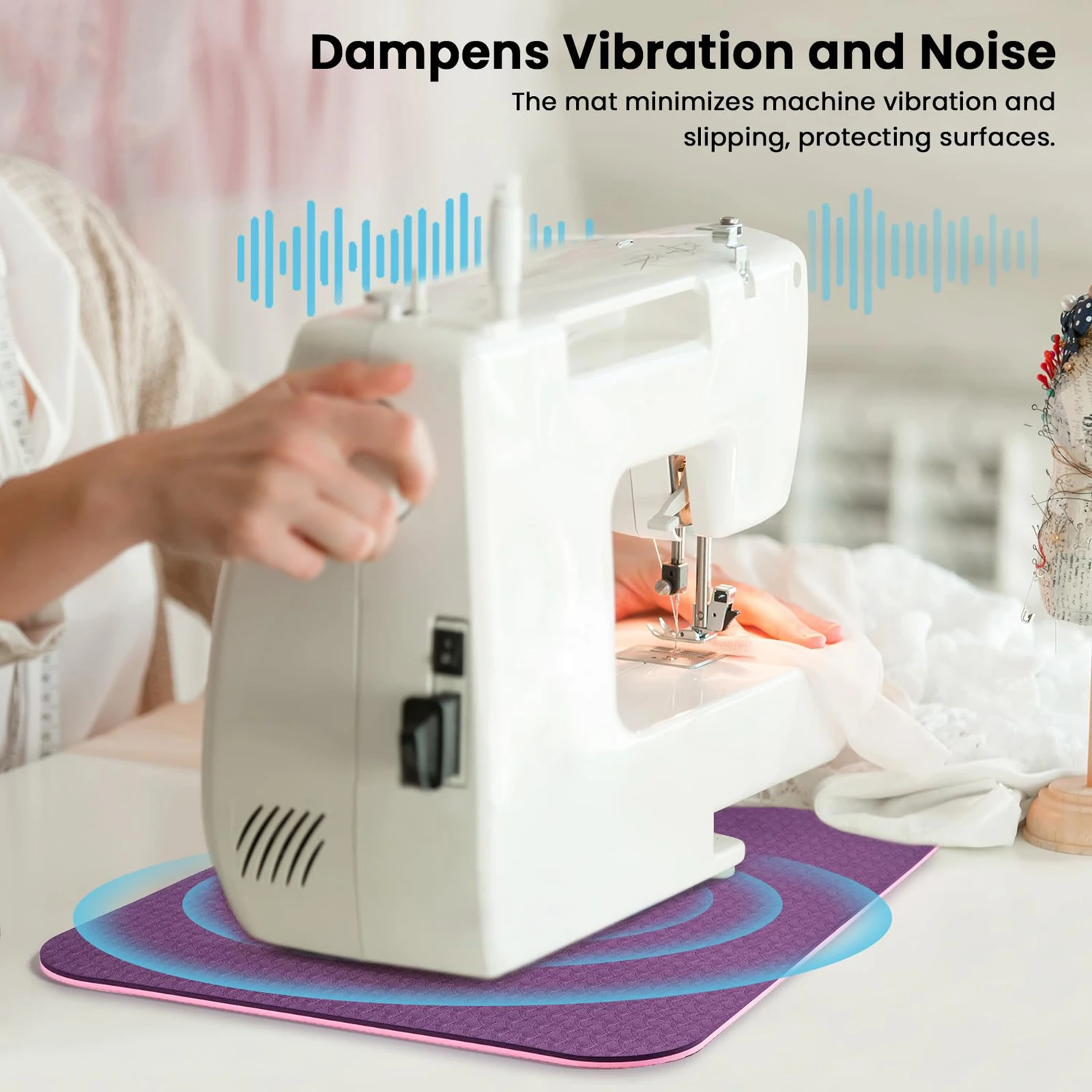 Sewing Machine Muffling Mat Foot Pedal Mat Reduce Vibrations Noise Non Slip Sewing Machine Mat for Quilting Embroidery 2 Sizes