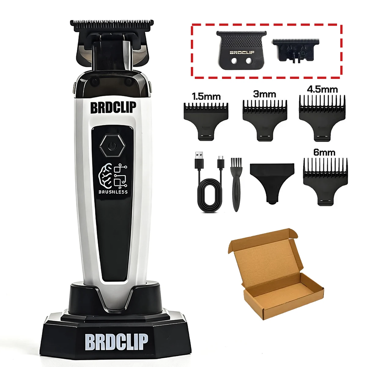 BRDCLIP 7500 RPM Borstelloze Motor Professionele Tondeuse Kapper Haar Snijmachine Kit Salon Tondeuse voor Mannen 106 078