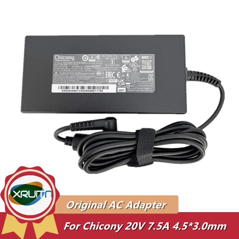 

Chicony 20V 7.5A 150W AC Adapter A18-150P1A Charger For MSI Crosshair 15 A11UCK-264 Katana GF76 11UD 11UC 11UC-1091 Laptop