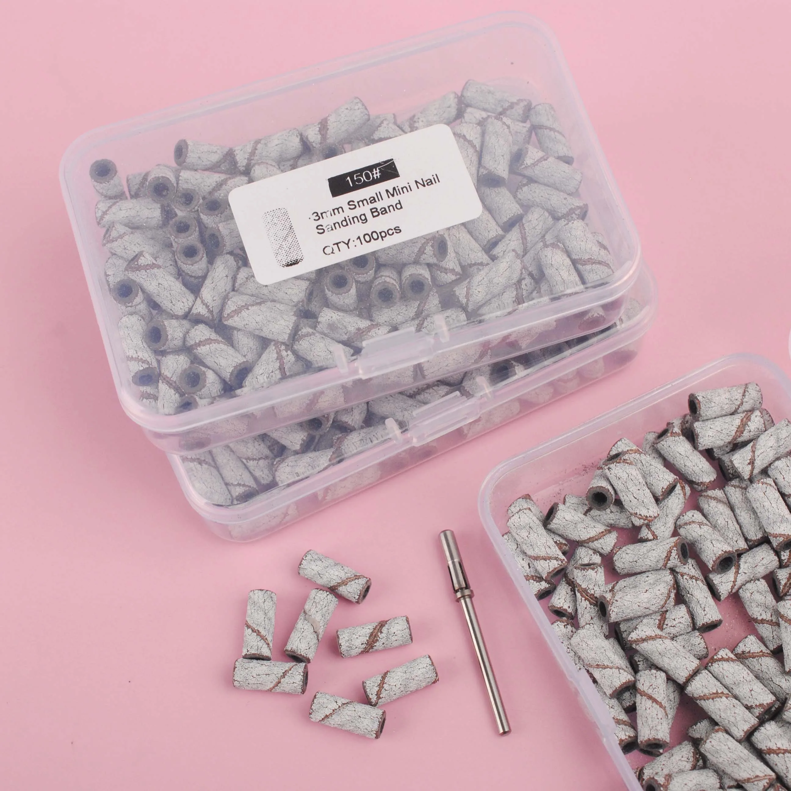 3mm Mini białe taśmy szlifierskie Wiertła do paznokci ze stali nierdzewnej Trzpień Elektryczne akcesoria do manicure Narzędzie