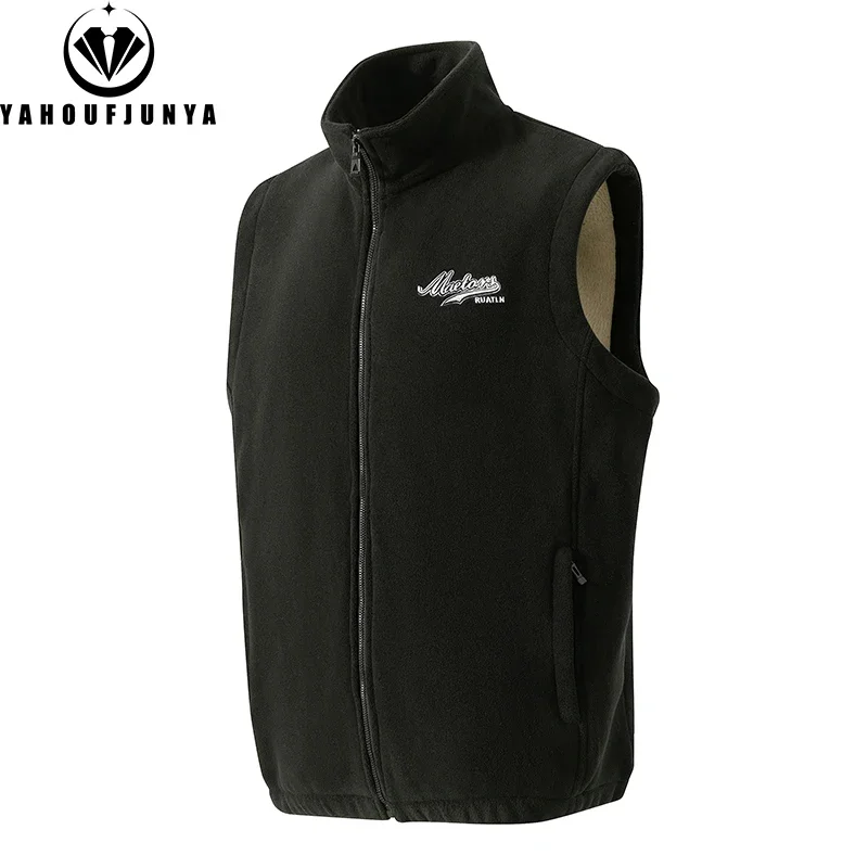 

2025 Spring Men Outdoor Windproof Warm Stand-up Collar Vest Men Autumn Sleeveless Waistcoat Casual Fashion Brand Vest Male Coat