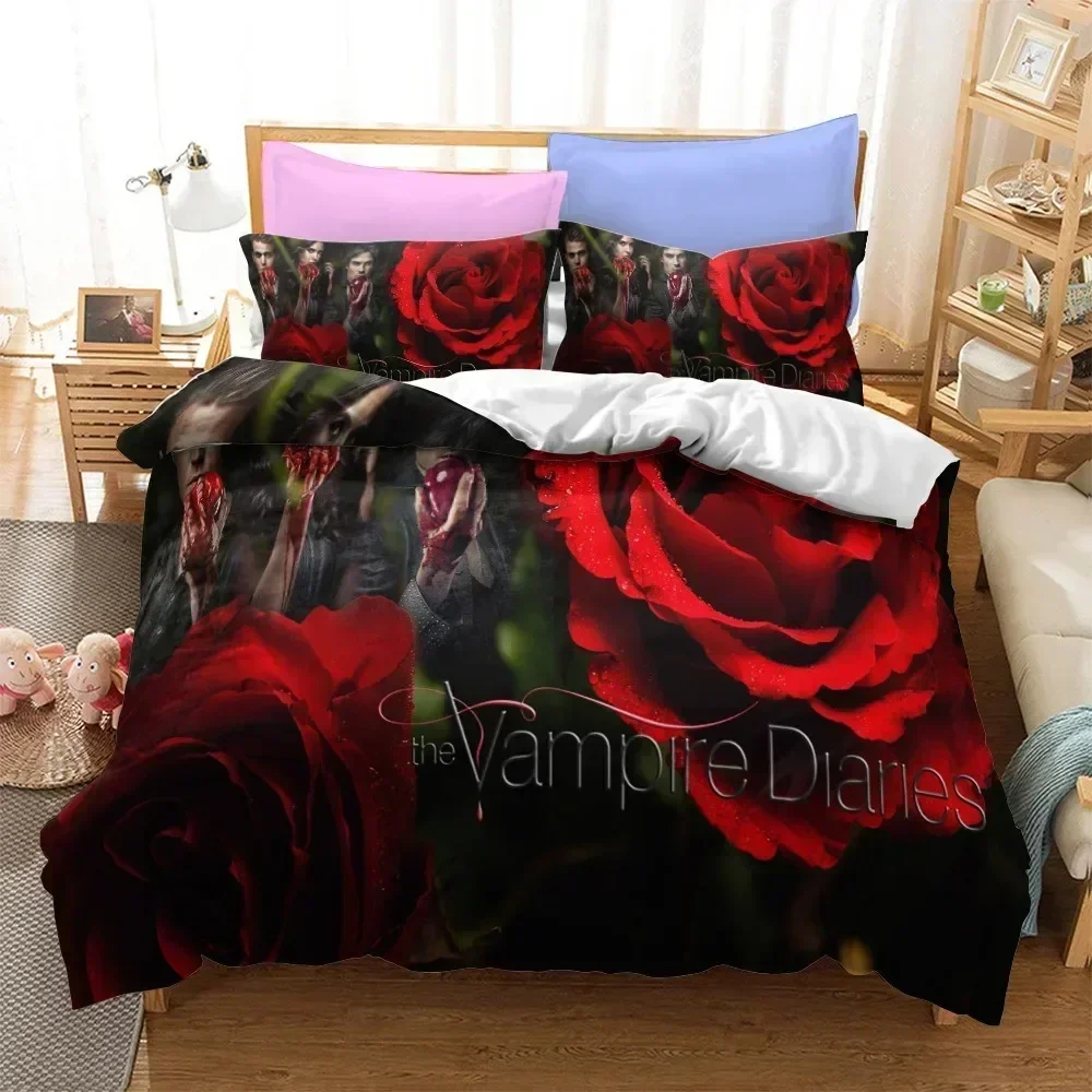 3d Printed The Vampire Diaries Bedding Set Duvet Cover Sheet Printed Bed Set Pillowcase Full Queen King Size Comforter Bedroom