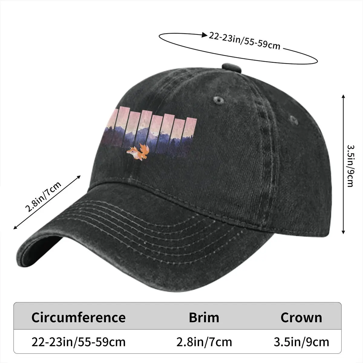 Running Baseball Cap Men Hats Women Visor Protection Snapback A Fox In The Wild Caps