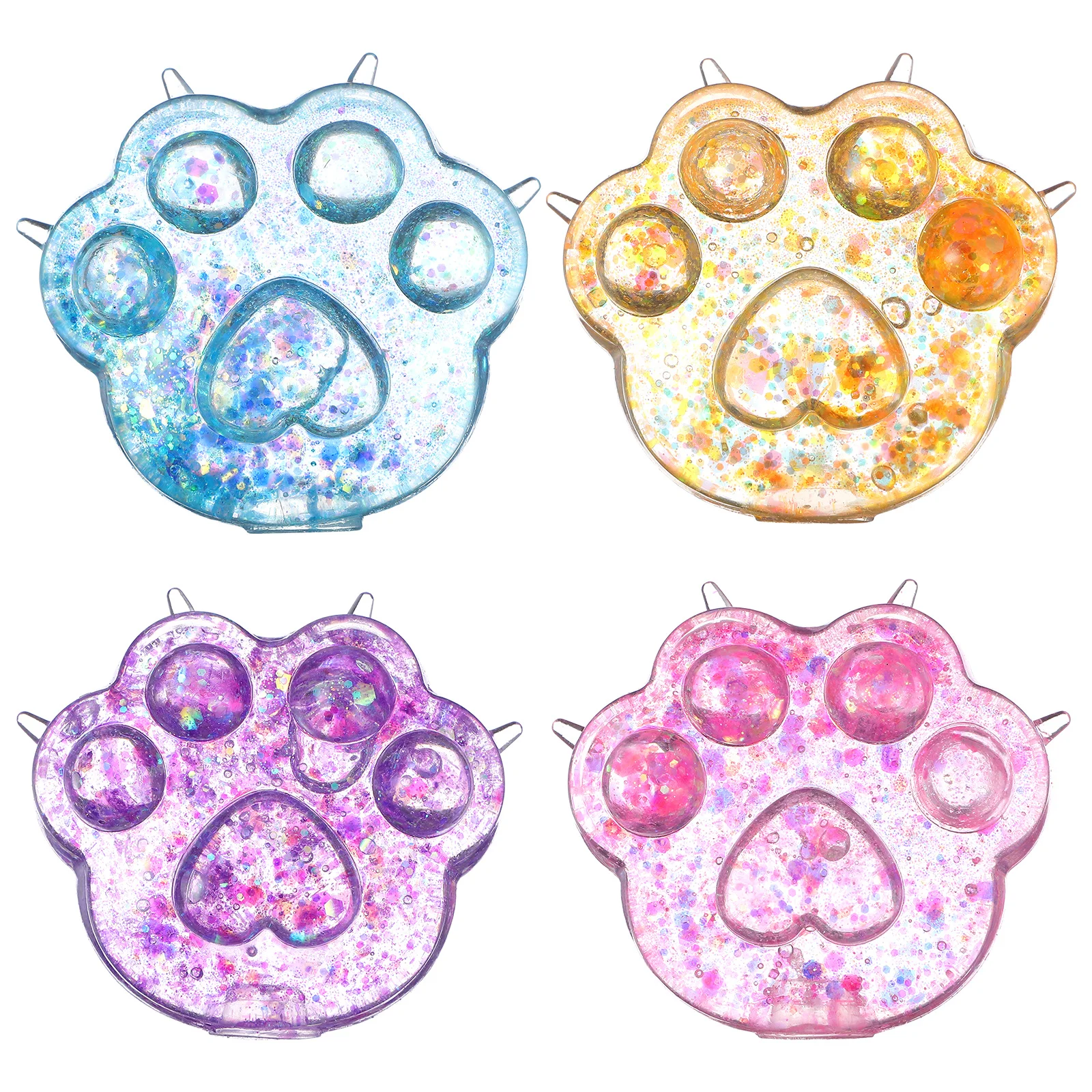 4 個のリアルなスクイーズ、明るい色、ストレス解消のためのソフトスクイーズ、かわいい感覚フィジェット、楽しい落ち着くおもちゃ