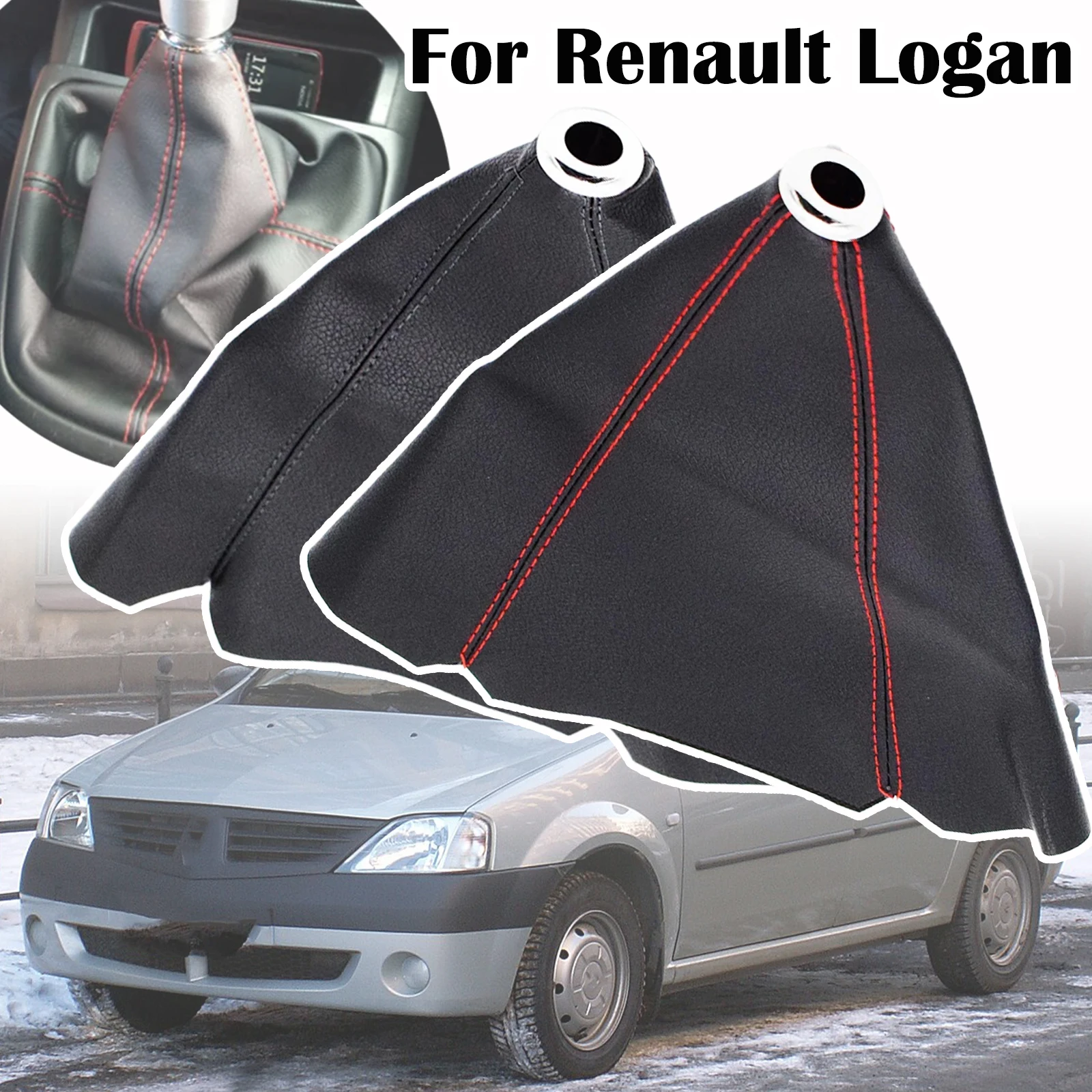 

For Renault Logan I II Lada Largus Gear Shift Knob Gaiter Leather MT 5 Speed Cover Collar Boot Protector Case Sleeve Dustoroof