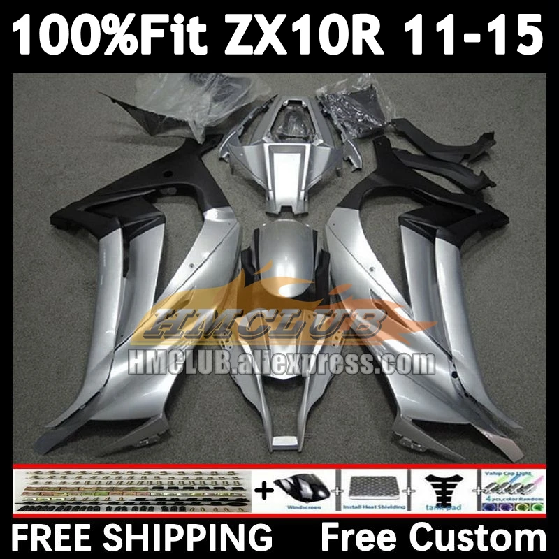 Injection Body For KAWASAKI NINJA ZX 10R 1000 2011 2012 2013 2014 2015 170No.21 ZX-10R gloss silver ZX10R 11 12 13 14 15 Fairing