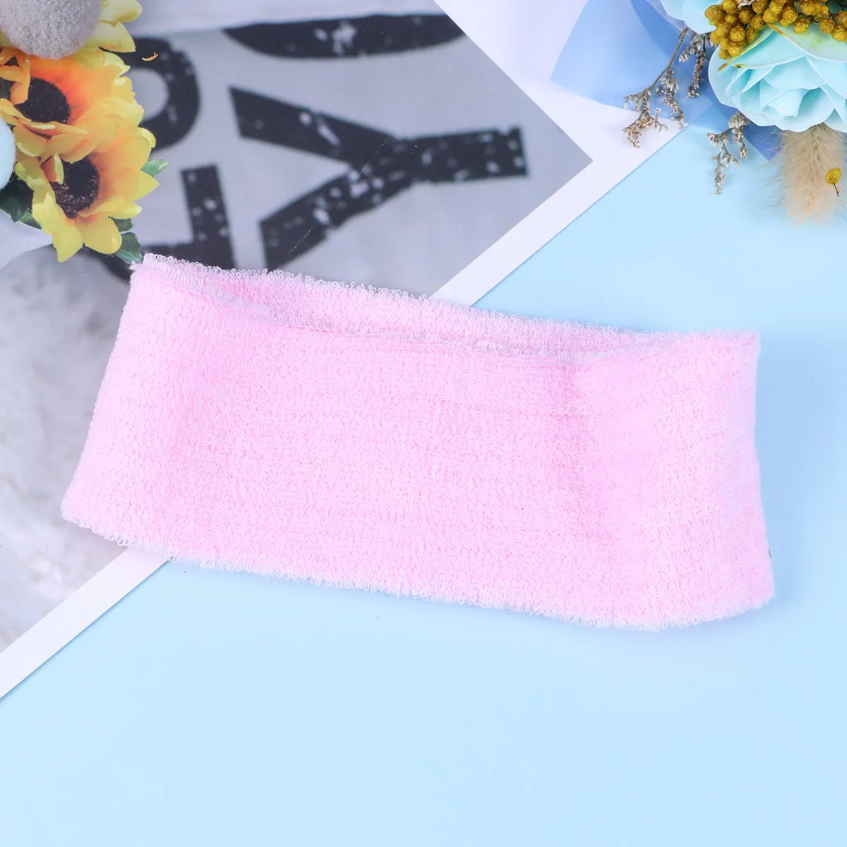 Pink Cloth Yoga Headband Adjustable Durable Elastic Spa Sports Sweatbands Makeup Wrap Sports Sweatbands Spa Headbands