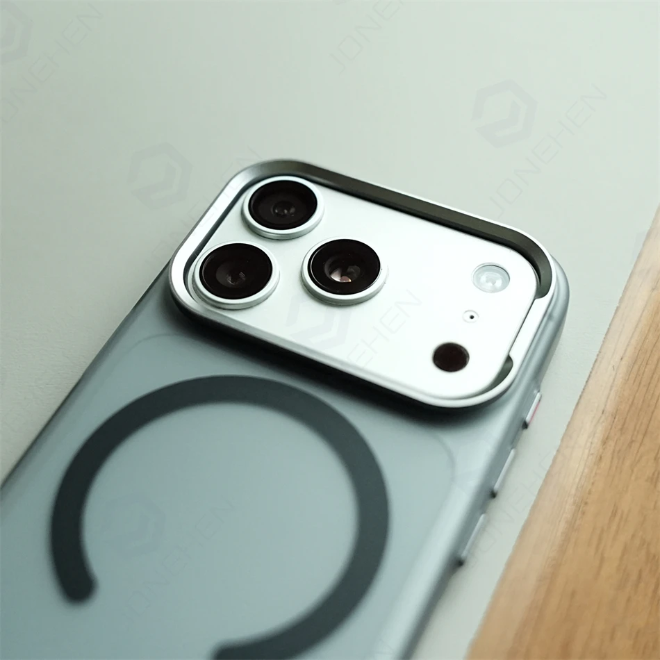 Metal Lens Matte Frosted Translucent For Magsafe Case For iPhone 17 16 15 Pro Max Orange Magnetic Wireless Charge Slim PC Cover