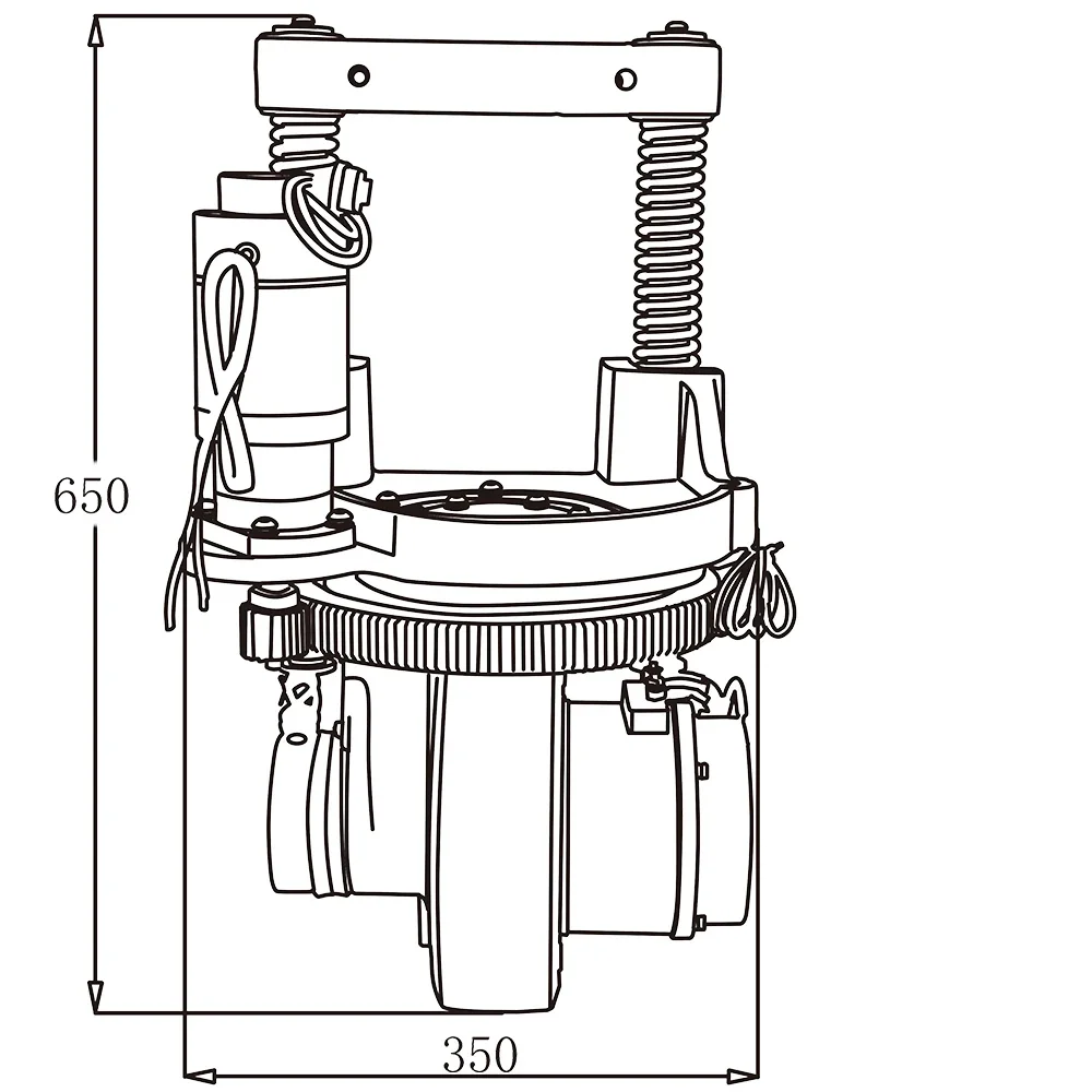 Horizontal EPS system drive wheel with 1.5KW steering motor KAD15 -BLDCD