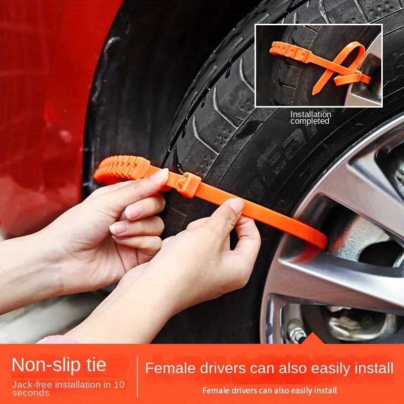 Durable tire tie Universal snow tire chain suitable for off-road vehicles, SUVs, vans, cars, motorcycles, electric vehicles