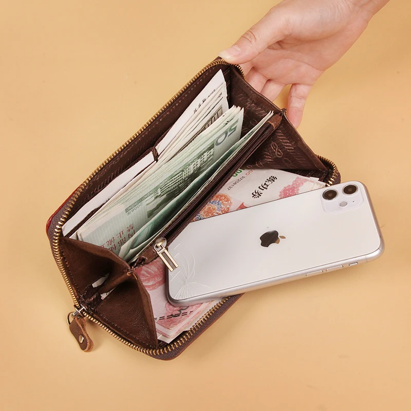 Design Money Bags High Quality Phone Packet for Female Women Long Wallets for Lady Vintage Clutches Brand Card Holder Purse