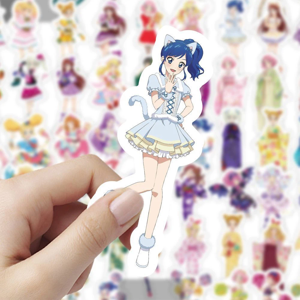 Pegatinas de Anime Aikatsu para niñas, calcomanías bonitas de Hoshimiya, Ichigo, Kiriya, Aoi, Shibuki, Ran, Arisugawa, Otome, Todo Yurika, 10/30/60 piezas