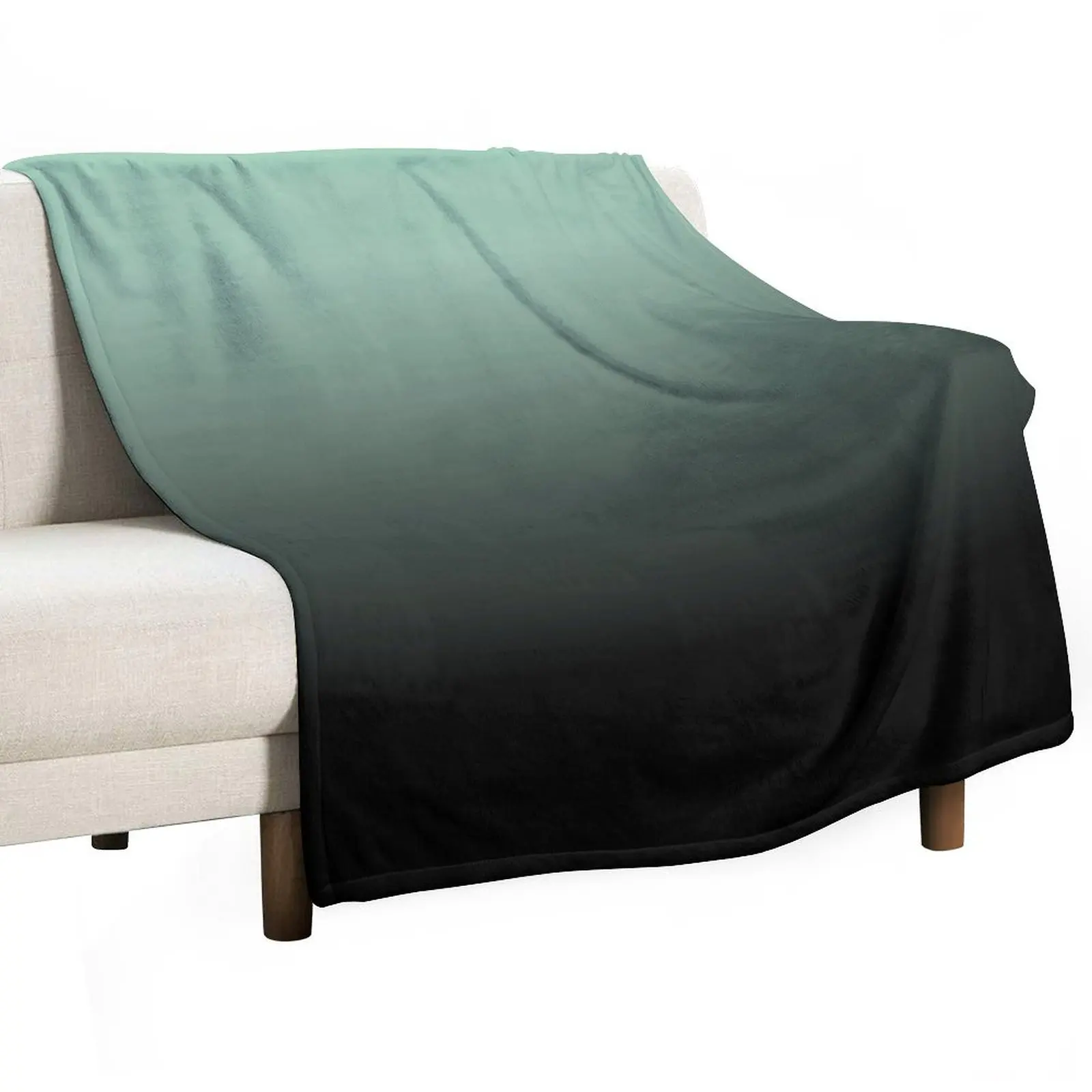 

Black And Mint Green Aesthetic Ombre Throw Blanket Blankets Sofas Of Decoration Softest Blankets