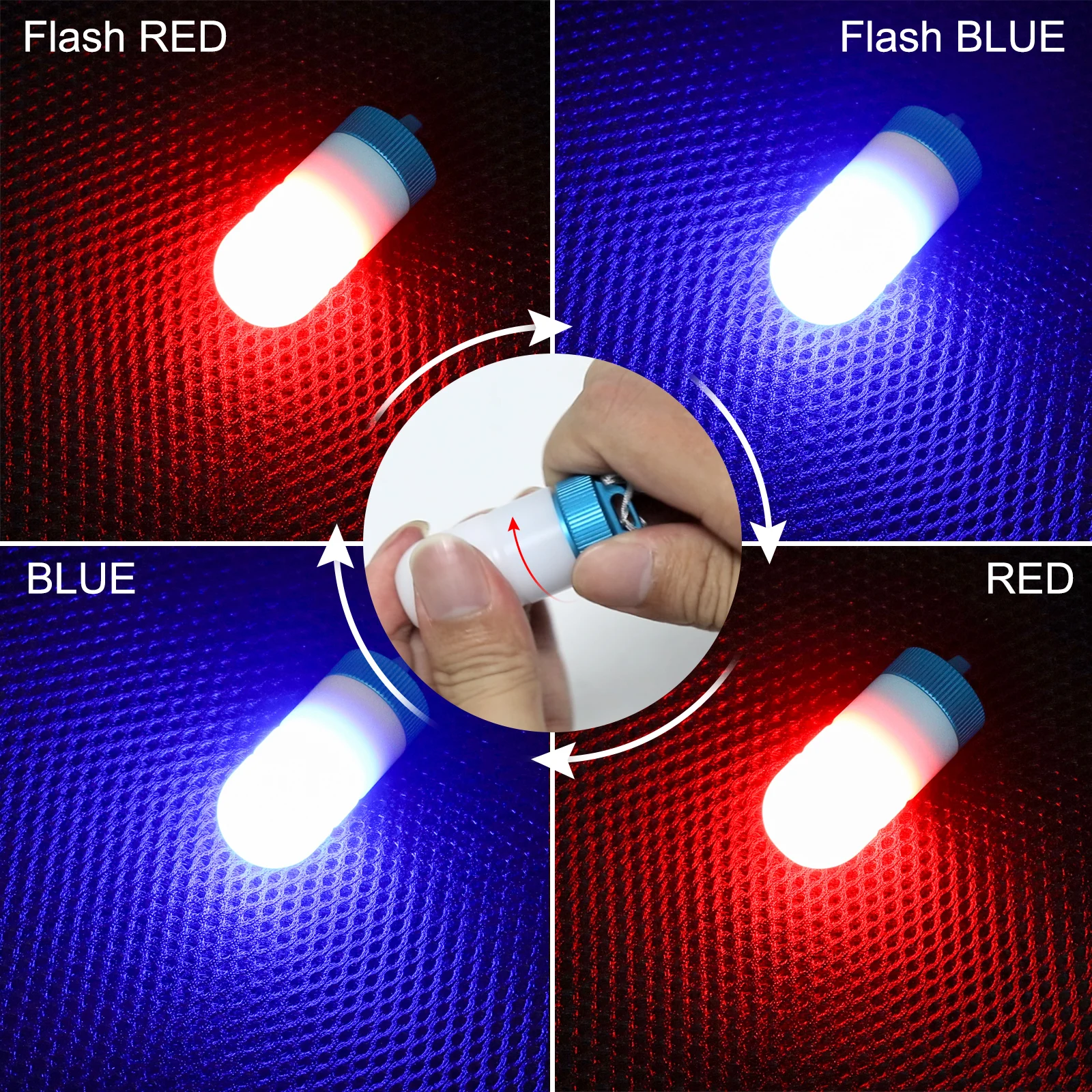 Mini Underwater 200m LED Strobe Marker Diving Signal Light for Dive / Night Outdoor / Camping with Battery 200h Duration