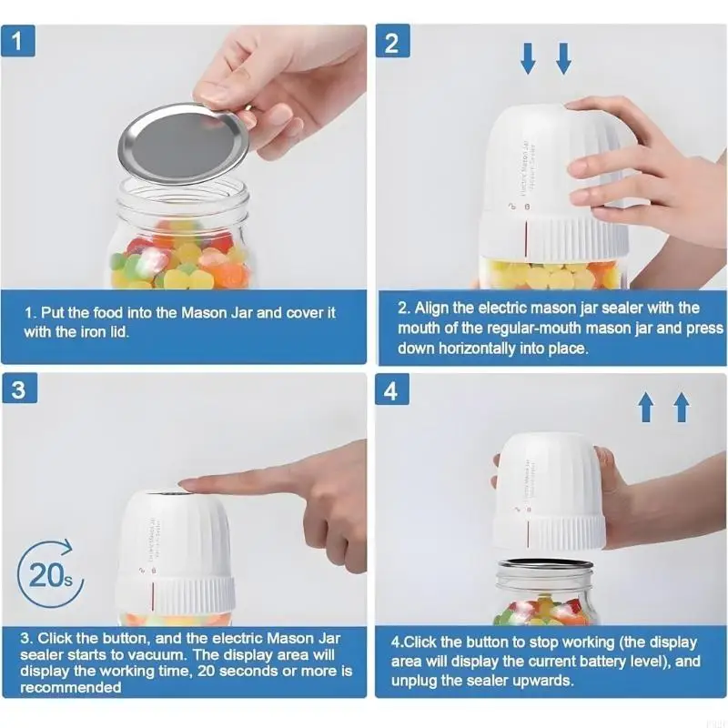 F92F電気メイソンジャーバキュームシーラーセット電気真空シーリングマシンセット