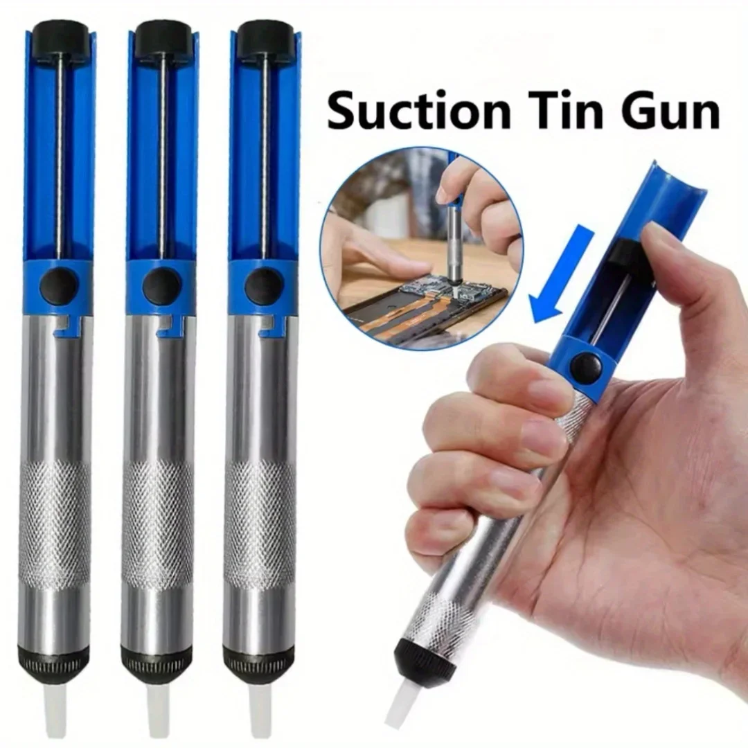 

Aluminium Desoldering Suction Pump Tool Solder Sucker Suction Tin Pen Removal Device Blue Vacuum Soldering Iron Desolder