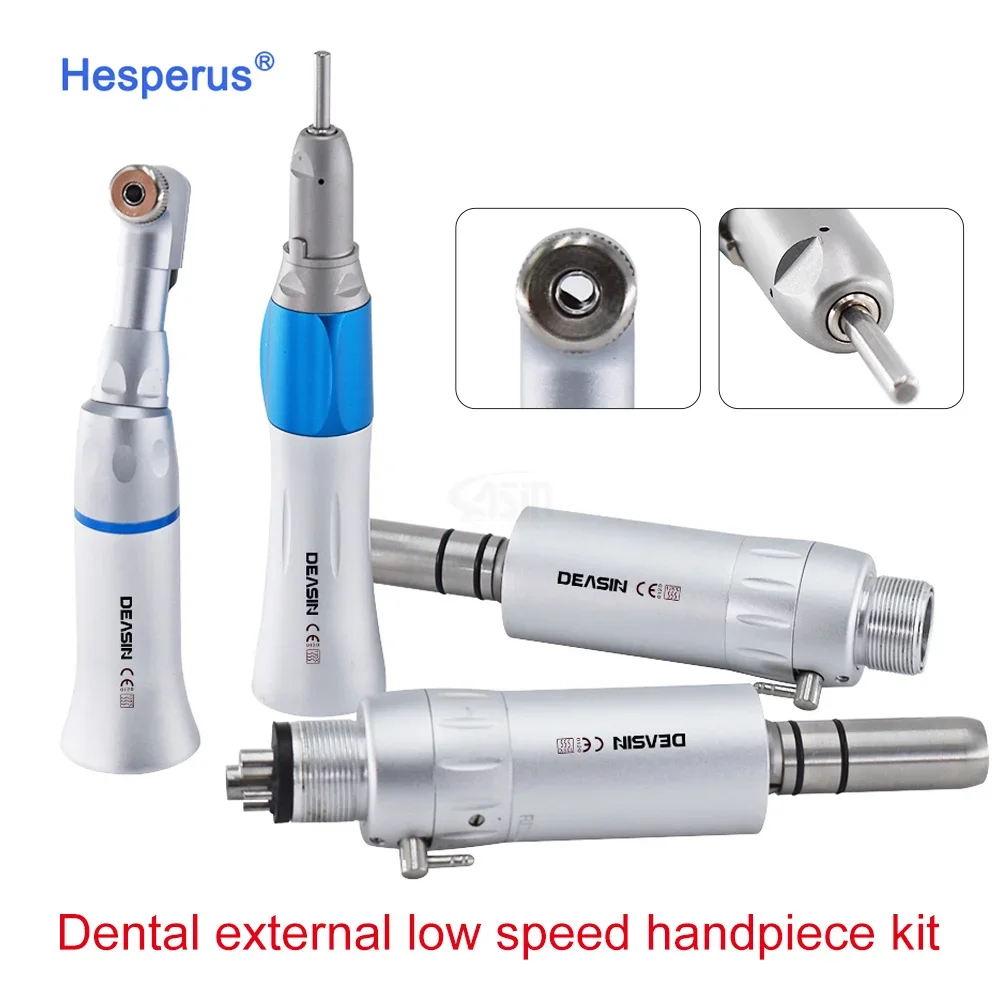 Den  tal Slow Low Speed Handpiece Push Button Contra Angle/Straight Nose Cone/Air Motor 2/4 Holes EX203C Den  tal handpiece