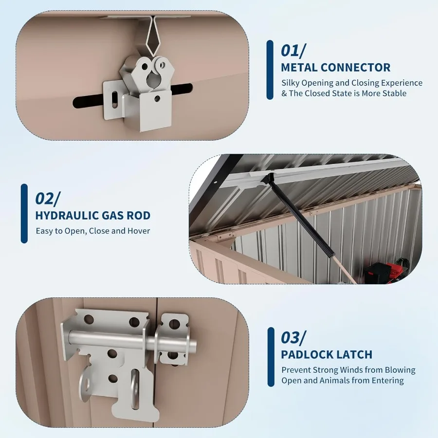 Abri de rangement pour poubelle d'extérieur, avec deux poubelles, Solution de rangement de jardin en métal de 3x6 pieds, avec couvercle en chaîne pour pelouse d'arrière-cour