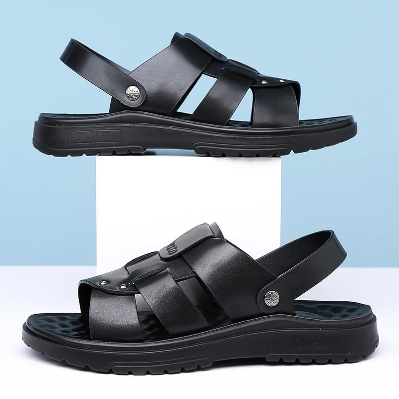 Men's Summer Beach Shoes Thick Bottom Anti-Slip Slippers Comfortable Soft Sole Two-Way Wear Sandals-T83 - view 3